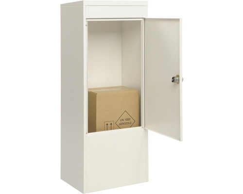 Boîte à colis avec porte ouverte et colis