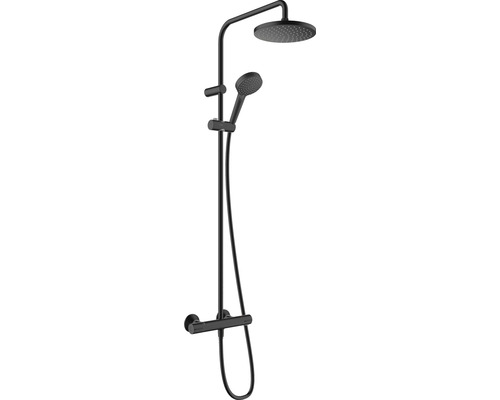 Colonne de douche avec thermostat hansgrohe Vernis Blend noir mat 26276670