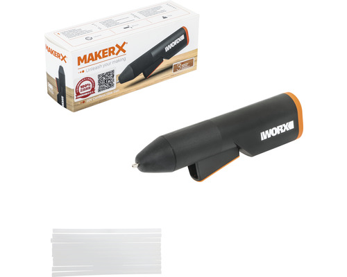 WORX MakerX - Pistolet à colle sans fil WX746.9, sans batterie ni chargeur