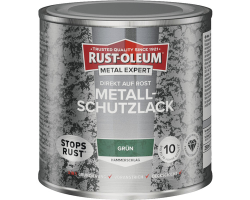 Laque de protection pour métal RUST OLEUM METAL EXPERT effet martelé vert 250 ml