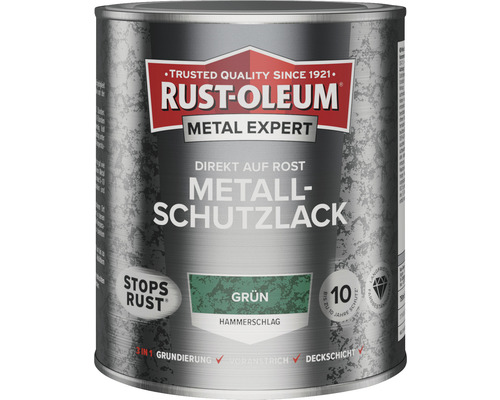 Laque de protection pour métal RUST OLEUM METAL EXPERT effet martelé vert 750 ml