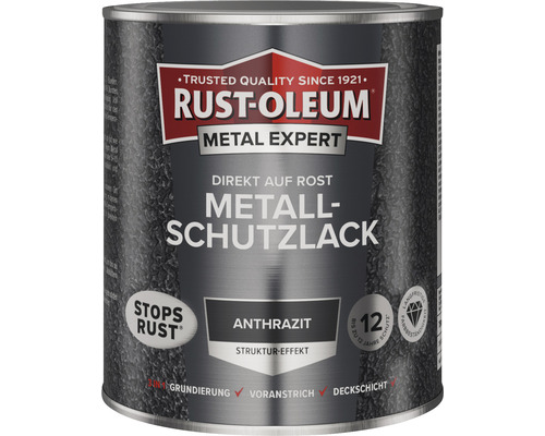 Laque de protection pour métal RUST OLEUM METAL EXPERT structure anthracite 750 ml