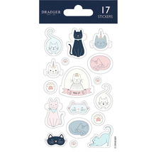 Draeger Stickers avec motifs de chats, 17 pièces