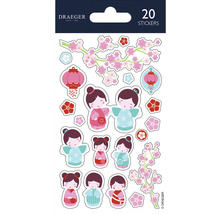 Stickers Draeger avec motifs japonais, 20 pièces