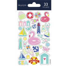 Autocollants Draeger avec 33 motifs estivaux