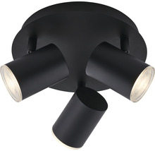 Lampe de salle de bains métal/plastique IP44 3 ampoules hxØ 112x210 mm noir-thumb-1