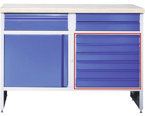 Bloc de tiroirs Industrial 42,8 x 55 x 58 cm bleu 6 pces