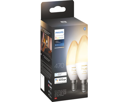 Philips Hue White Ambiance E14 Doppelpackung in Produktverpackung