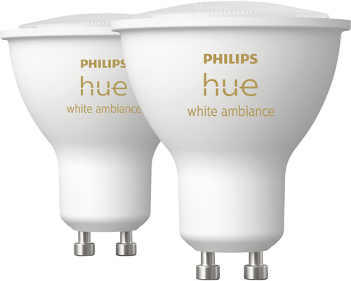 Ampoule réflecteur Philips hue White Ambiance à intensité lumineuse variable blanc GU10 2x 4,3W 2x 350 lm blanc chaud - blanc lumière du jour 2 pces