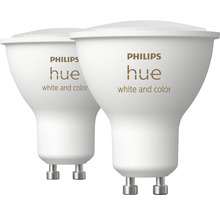 Ampoule réflecteur Philips hue White & Color Ambiance à intensité lumineuse variable blanc GU10 2x 5,7W 2x 350 lm 2 pces - Compatible avec SMART HOME by hornbach-thumb-2