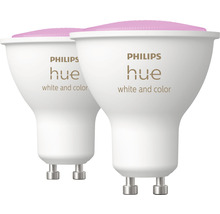 Ampoule réflecteur Philips hue White & Color Ambiance à intensité lumineuse variable blanc GU10 2x 5,7W 2x 350 lm 2 pces - Compatible avec SMART HOME by hornbach-thumb-0