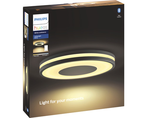 Plafonnier Philips Hue Aurelle ⌀ 39.5 cm noir - HORNBACH