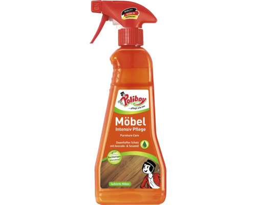 Produit d'entretien intense pour meubles à vaporiser Poliboy 375 ml Poliboy Entretien intensif pour meubles, flacon pulvérisateur pour bois vernis