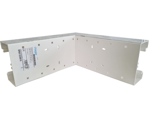 Angle extérieur Hager pour BR 68x130 mm élément supérieur 80 mm blanc signalisation Logo Hager. Angle pour goulotte de plinthe, goulotte d''installation pour chemin de câbles.