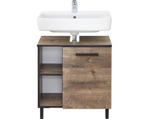 Meuble sous-vasque avec étagère ouverte et une porte