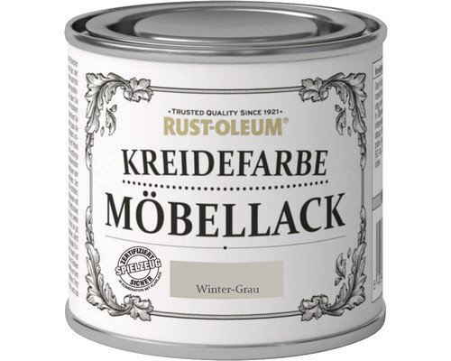 Peinture à la chaux laque pour meuble gris hivernal 125 ml Rust-Oleum peinture à la craie pour meubles gris hivernal en pot