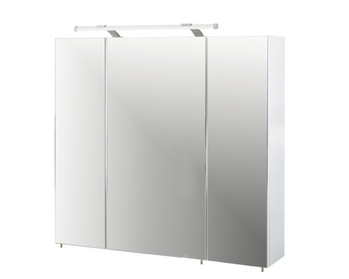 Armoire de toilette Möbelpartner Dorina 80 x 15,7 x 75 cm blanc 3 portes