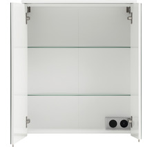 Armoire de toilette Möbelpartner Profil 60 x 15,8 x 75 cm blanc 2 portes