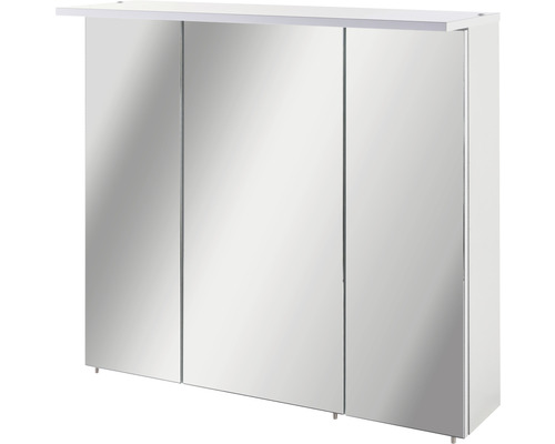 Spiegelschrank Möbelpartner Profil 70,5 x 16 x 72,3 cm weiß 3-türig