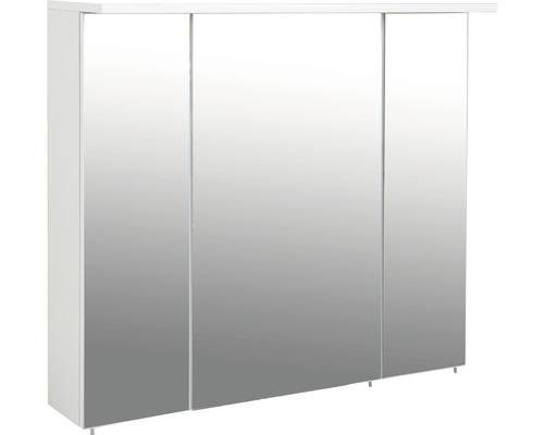 Armoire de toilette Möbelpartner Profil 80,5 x 16 x 72,3 cm blanc 3 portes