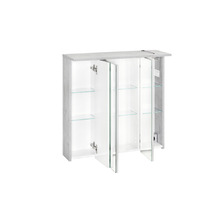 Spiegelschrank Möbelpartner Profil 70,5 x 16 x 72,3 cm steingrau 3-türig
