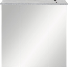 Spiegelschrank Möbelpartner Profil 70,5 x 16 x 72,3 cm steingrau 3-türig
