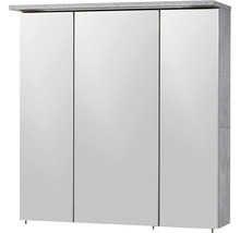 Spiegelschrank Möbelpartner Profil 70,5 x 16 x 72,3 cm steingrau 3-türig