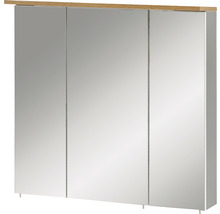 Spiegelschrank Möbelpartner Profil 70,5 x 16 x 72,3 cm platin eiche 3-türig