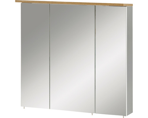 Armoire de toilette Möbelpartner Profil 70,5 x 16 x 72,3 cm gris 3 portes