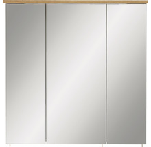 Spiegelschrank Möbelpartner Profil 70,5 x 16 x 72,3 cm platin eiche 3-türig