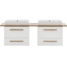 Badmöbel-Set Möbelpartner Duo 1652 BxHxT 165,2 x 61,5 x 50 cm Frontfarbe weiß mit Waschtisch Keramik weiß