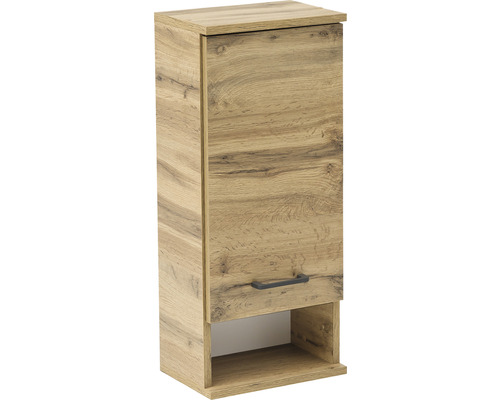 Armoire suspendue Möbelpartner Nora lxhxp 30.3x70.8x20.5 cm chêne campagnard Armoire de salle de bains suspendue en bois avec porte et poignée