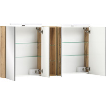 Spiegelschrank Möbelpartner Duo 140 x 16 x 75 cm eiche hell 4-türig LED