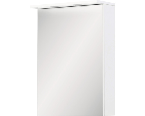 Armoire de toilette Möbelpartner Spot 50,4 x 23,7 x 72,3 cm blanc 1 porte led Armoire de toilette à miroir avec éclairage pour salle de bains