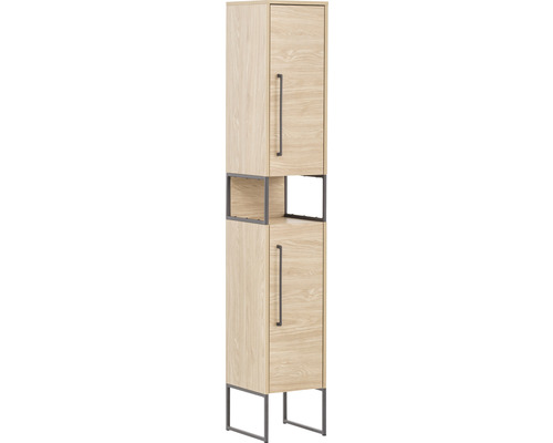 Armoire haute Möbelpartner Limone couleur de façade chêne clair 30,4 x 183,4 x 33,1 cm