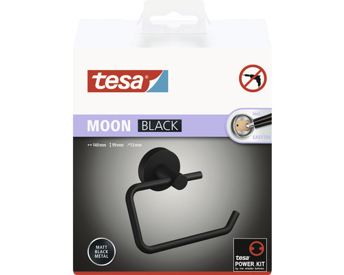 Tesa Moon Toilettenpapierhalter, schwarzes Metall