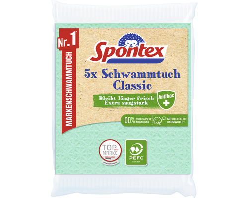 Tissu éponge Spontex Classic 5 pièces Spontex Chiffons éponges paquet de 5