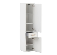 Armoire haute Möbelpartner Duo couleur de façade blanc 32,7 x 160,1 x 35,3 cm