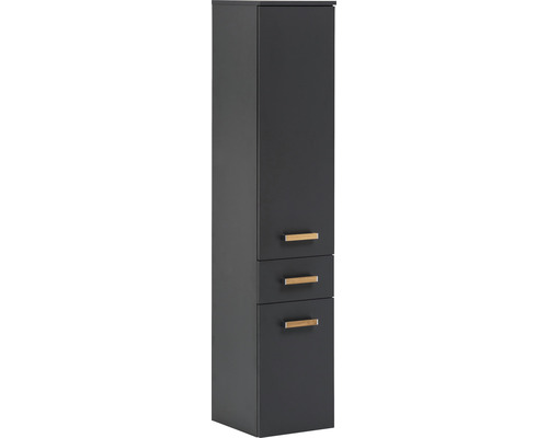 Armoire haute Möbelpartner Duo couleur de façade anthracite 32,7 x 160,1 x 35,3 cm Armoire haute avec porte et tiroirs pour la salle de bain