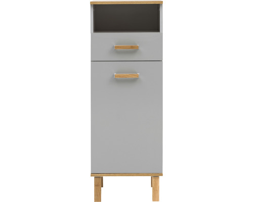 Armoire haute avec un tiroir et un compartiment ouvert