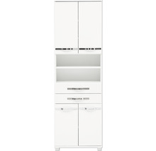 Armoire haute Möbelpartner Diana couleur de façade blanc à haute brillance 59,8 x 193,7 x 32,6 cm-thumb-3