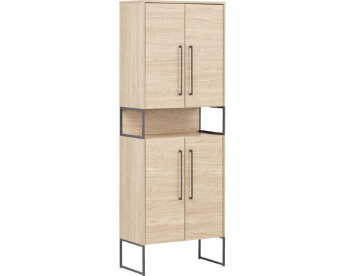 Armoire haute Möbelpartner Limone couleur de façade chêne clair 65,2 x 183,4 x 33,1 cm