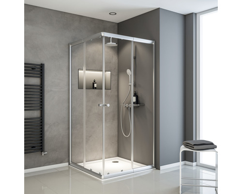 Douche accès d'angle SCHULTE Sunny ExpressPlus 75 - 90 cm couleur de profilé argent verre transparent EP19442 169 50