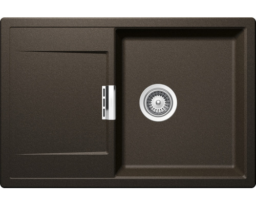 Évier à fleur de plan Schock Mono D-100 FB 765 x 510 mm bronze MOND100FBBRO Évier avec égouttoir et bonde à panier