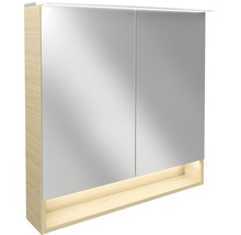 Spiegelschrank FACKELMANN 80 x 23.1 x 80.9 cm eiche hell sand 2-türig LED