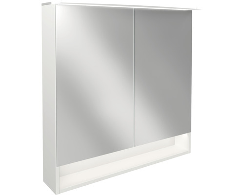 Spiegelschrank FACKELMANN 80 x 23.1 x 80.9 cm weiß 2-türig LED Spiegelschrank mit zwei Türen und Beleuchtung
