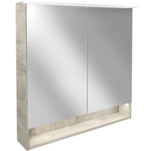 Spiegelschrank FACKELMANN 80 x 23.1 x 80.9 cm eiche natur 2-türig LED