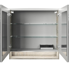 Spiegelschrank FACKELMANN 80 x 23.1 x 80.9 cm eiche natur 2-türig LED