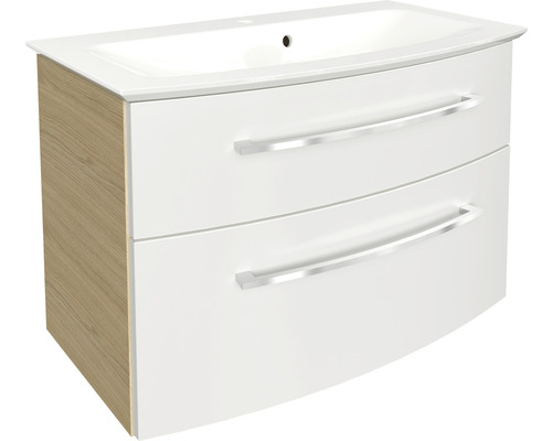Ensemble de meubles de salle de bains FACKELMANN B.Style 83,2 cm sable chêne/blanc