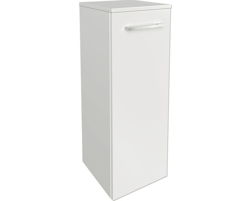 Armoire midi FACKELMANN B.Style à droite 30,2x82,5x32 cm blanc/blanc Armoire haute de salle de bains blanche avec une porte et une poignée